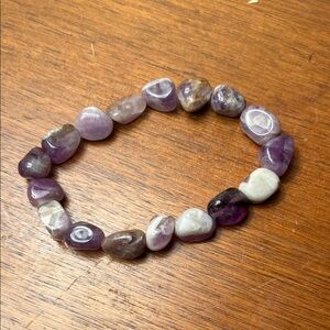 Purple and White Stone Bracelet
